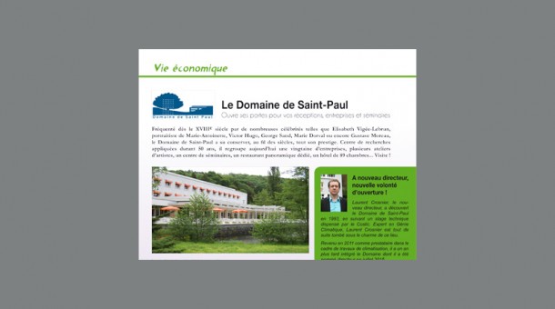 Article magazine ville saint-Rémy sur le Domaine Saint-Paul